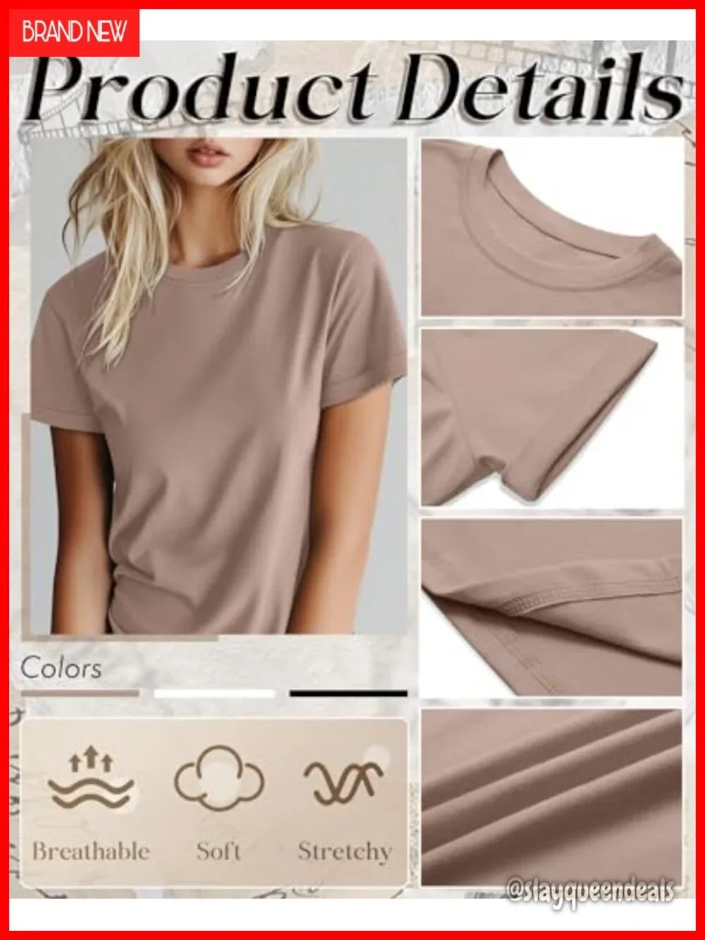 Cotton Crew Neck Short Sleeve T-Shirts 3 Pack Casual Tops